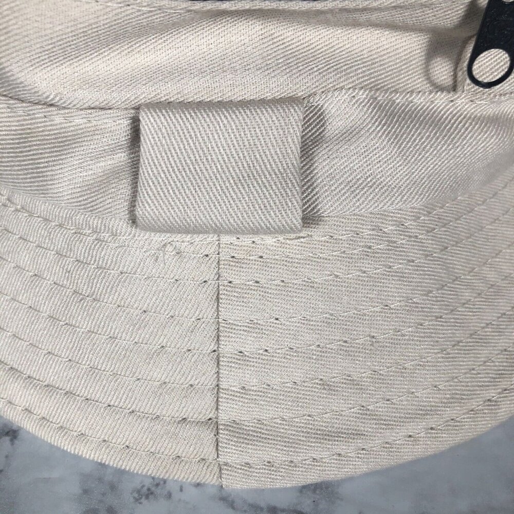 Jerusalem Embroidered Beige Bucket Hat With Back Zip & Inner Pocket - Picture 5 of 8